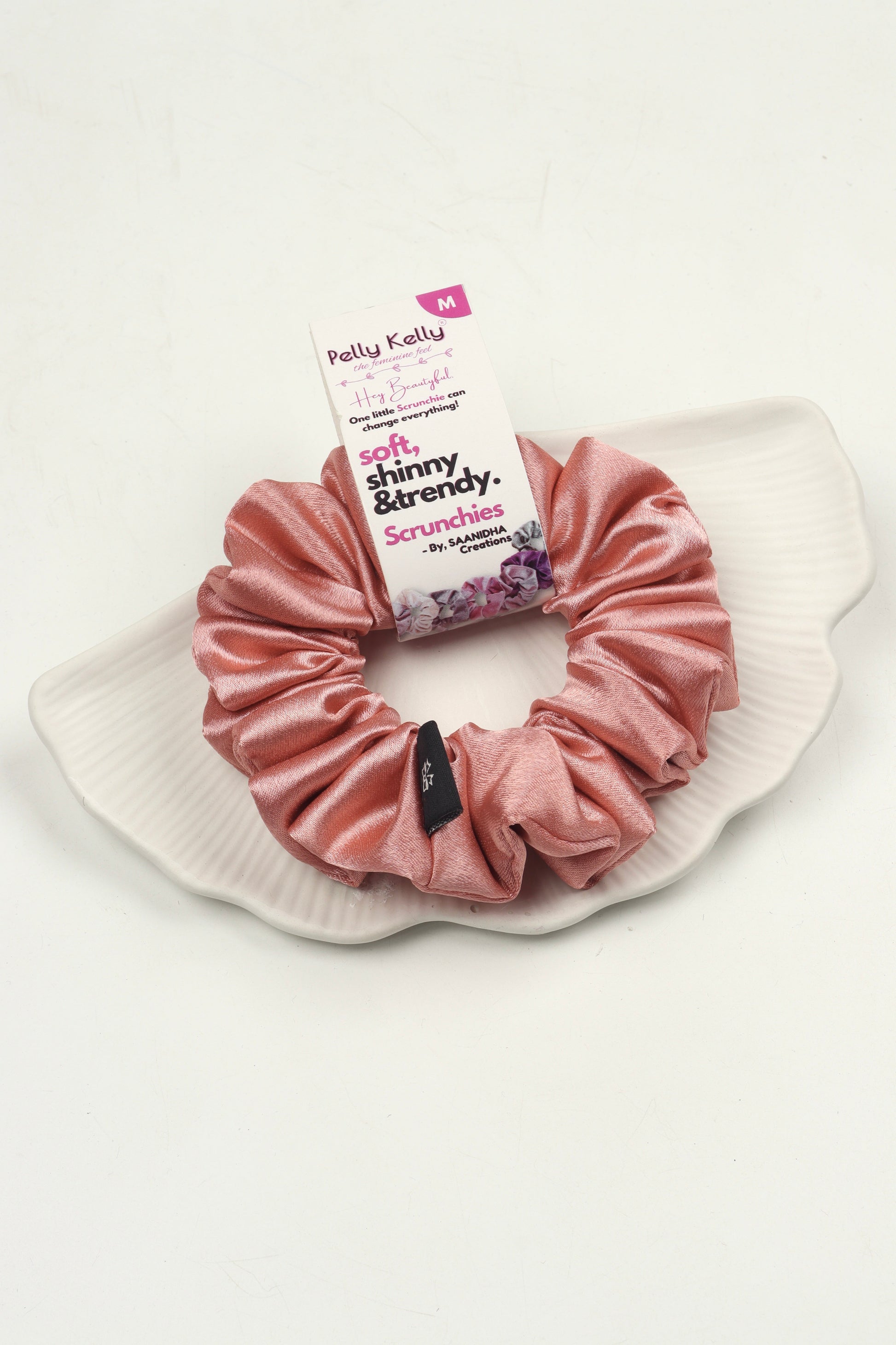 Peach Rose | Premium  Satin Scrunchies | M