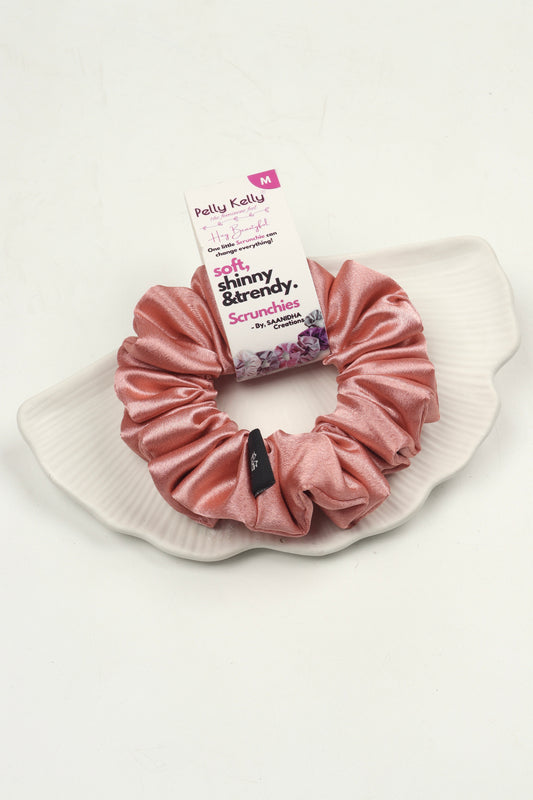 Peach Rose | Premium  Satin Scrunchies | M