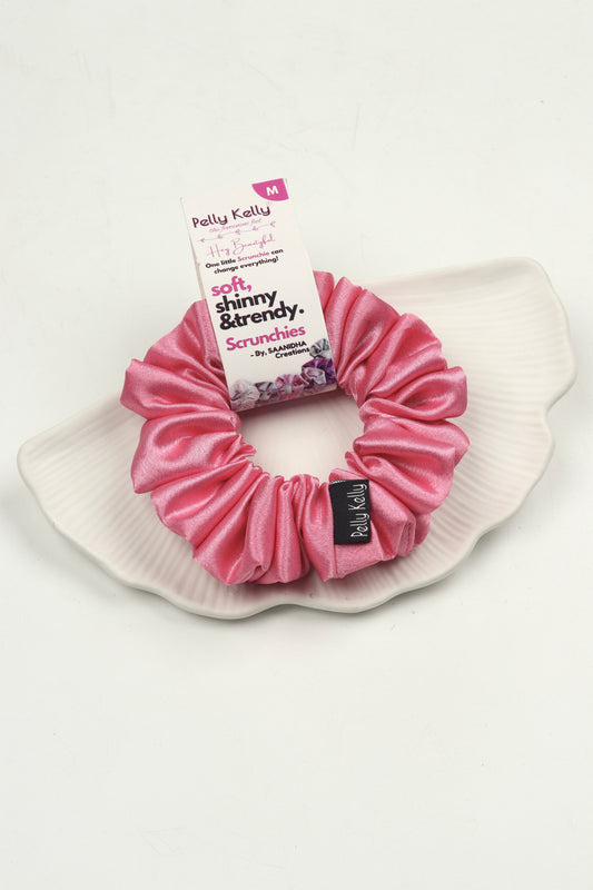 Carnation Pink | Premium  Satin Scrunchies |M