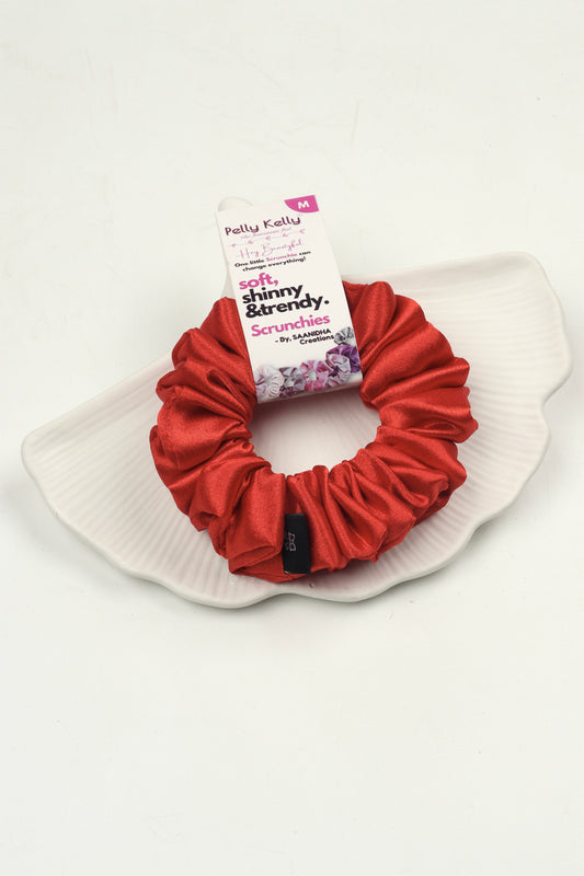 Valentine Red | Premium  Satin Scrunchies | M