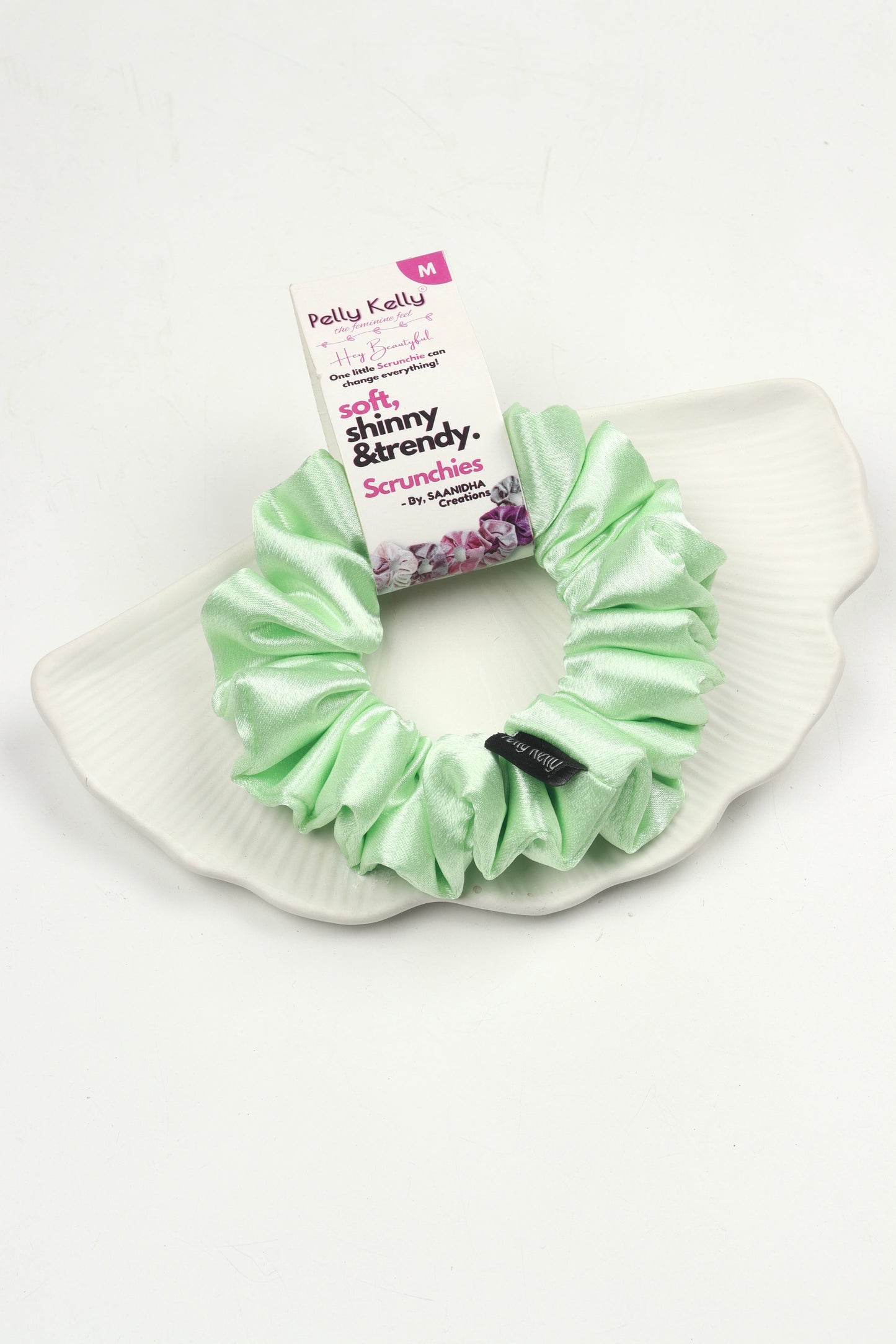 Snow Green | Premium  Satin Scrunchies | M