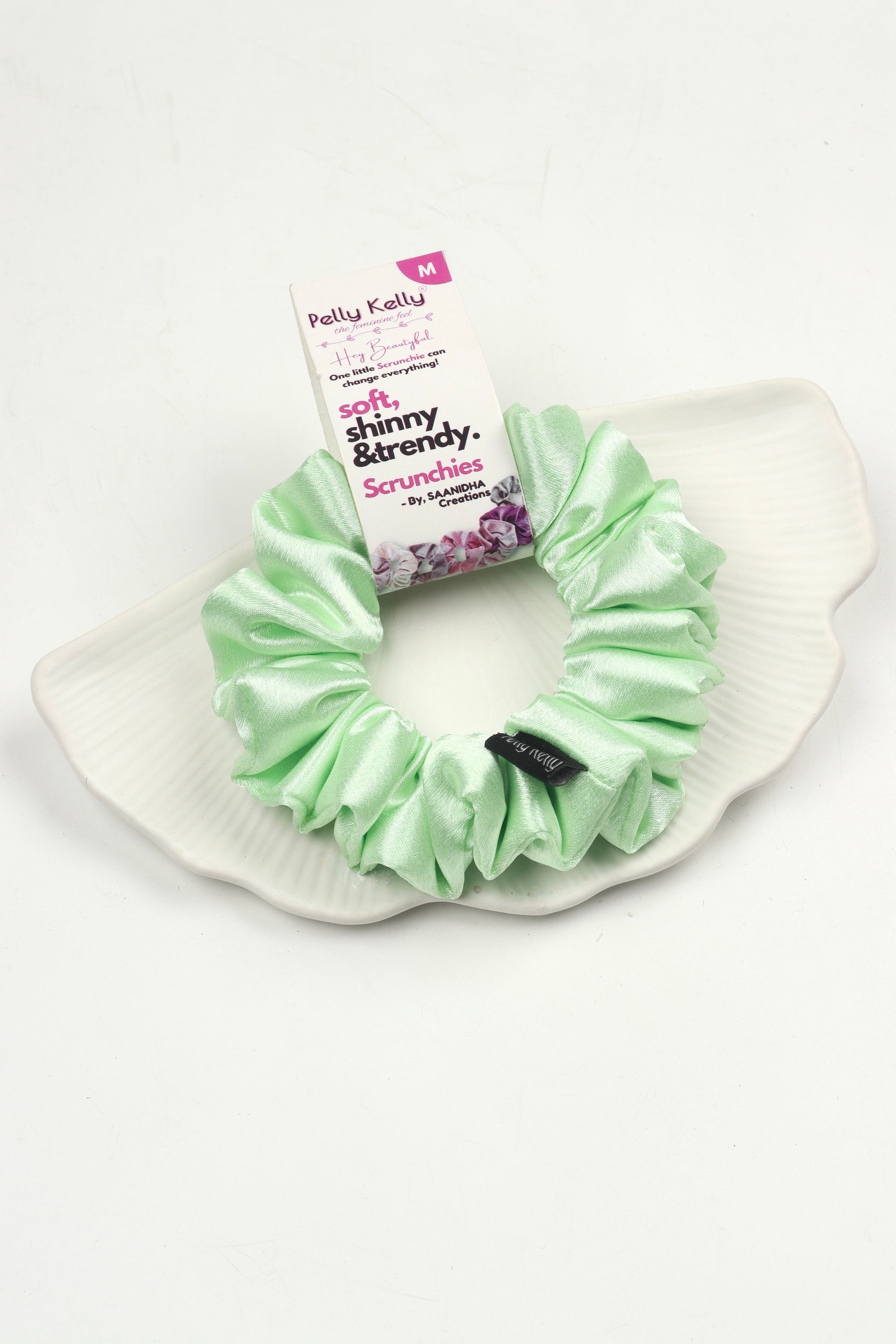 Snow Green | Premium  Satin Scrunchies | M