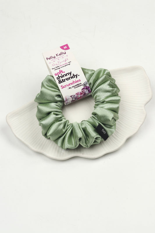 Tealish Green | Premium  Satin Scrunchies | M