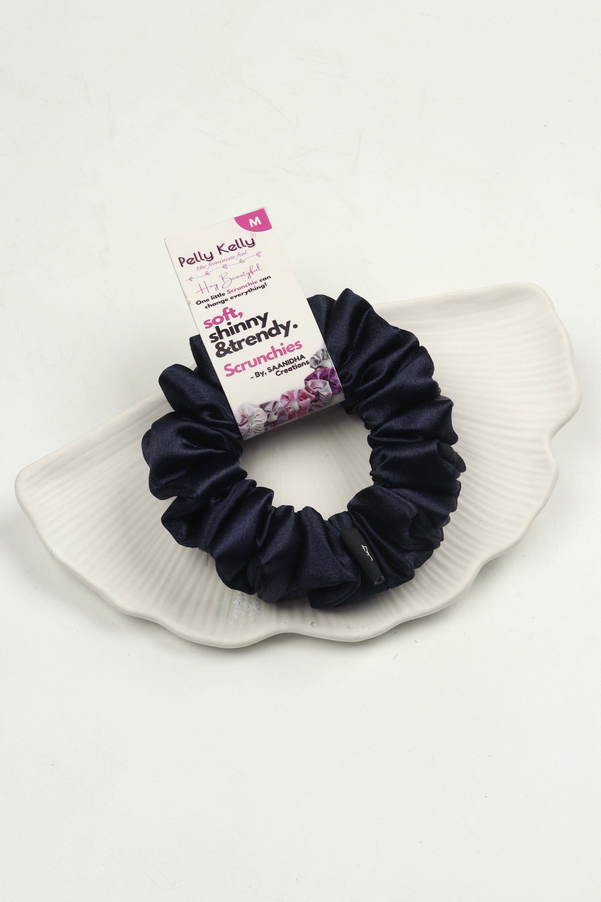 Navy Blue | Premium Satin Scrunchies | M