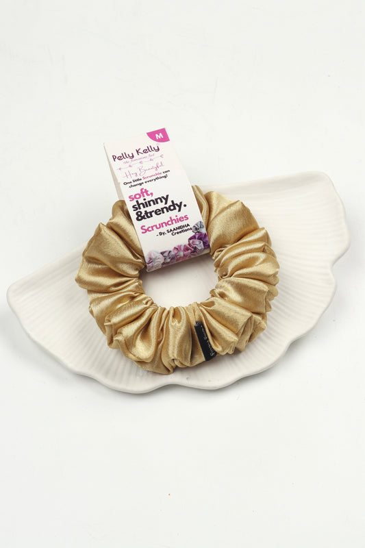 Gold | Premium  Satin Scrunchies | M