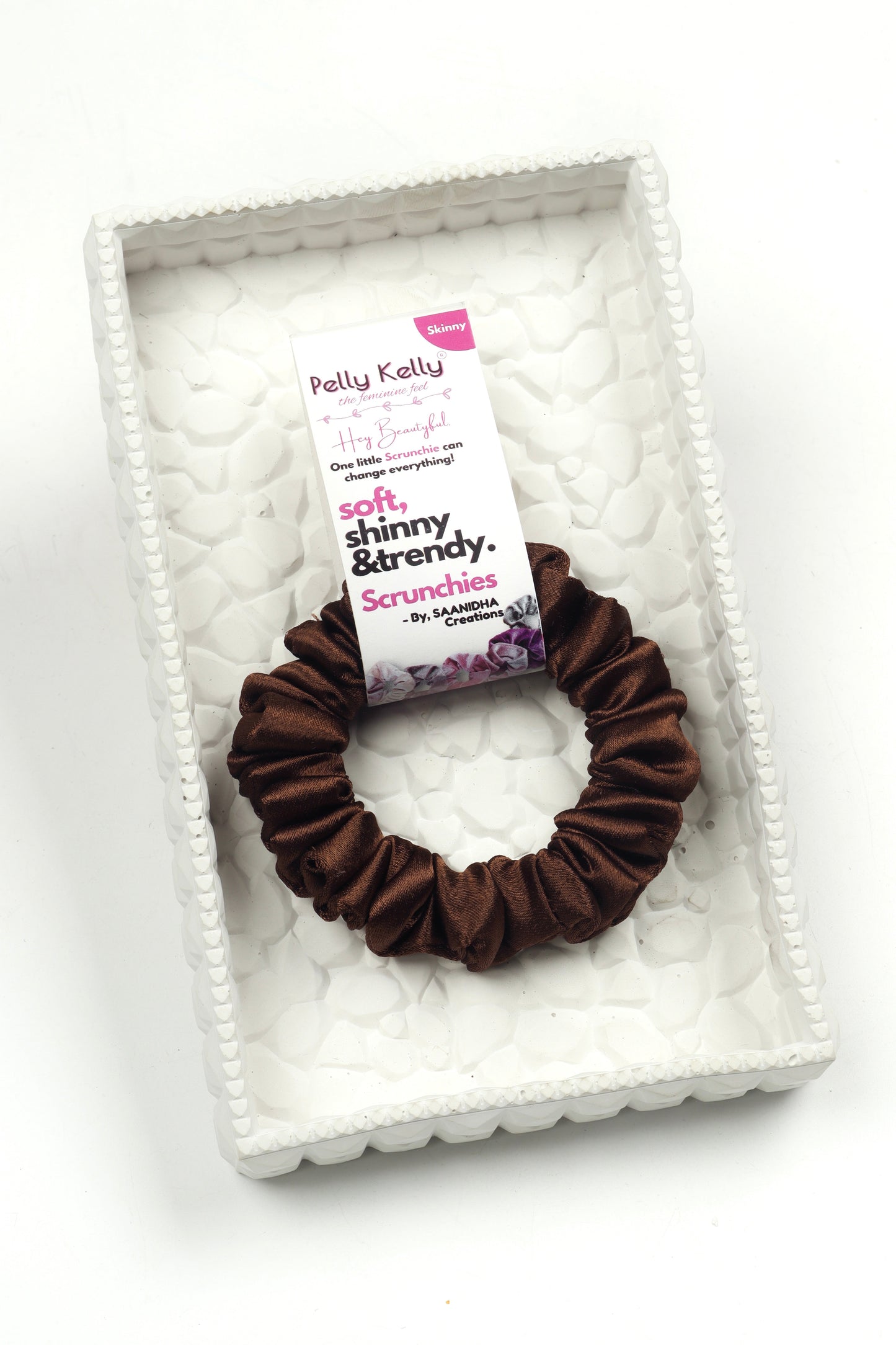 Woody Brown | Premium  Satin Scrunchies | S