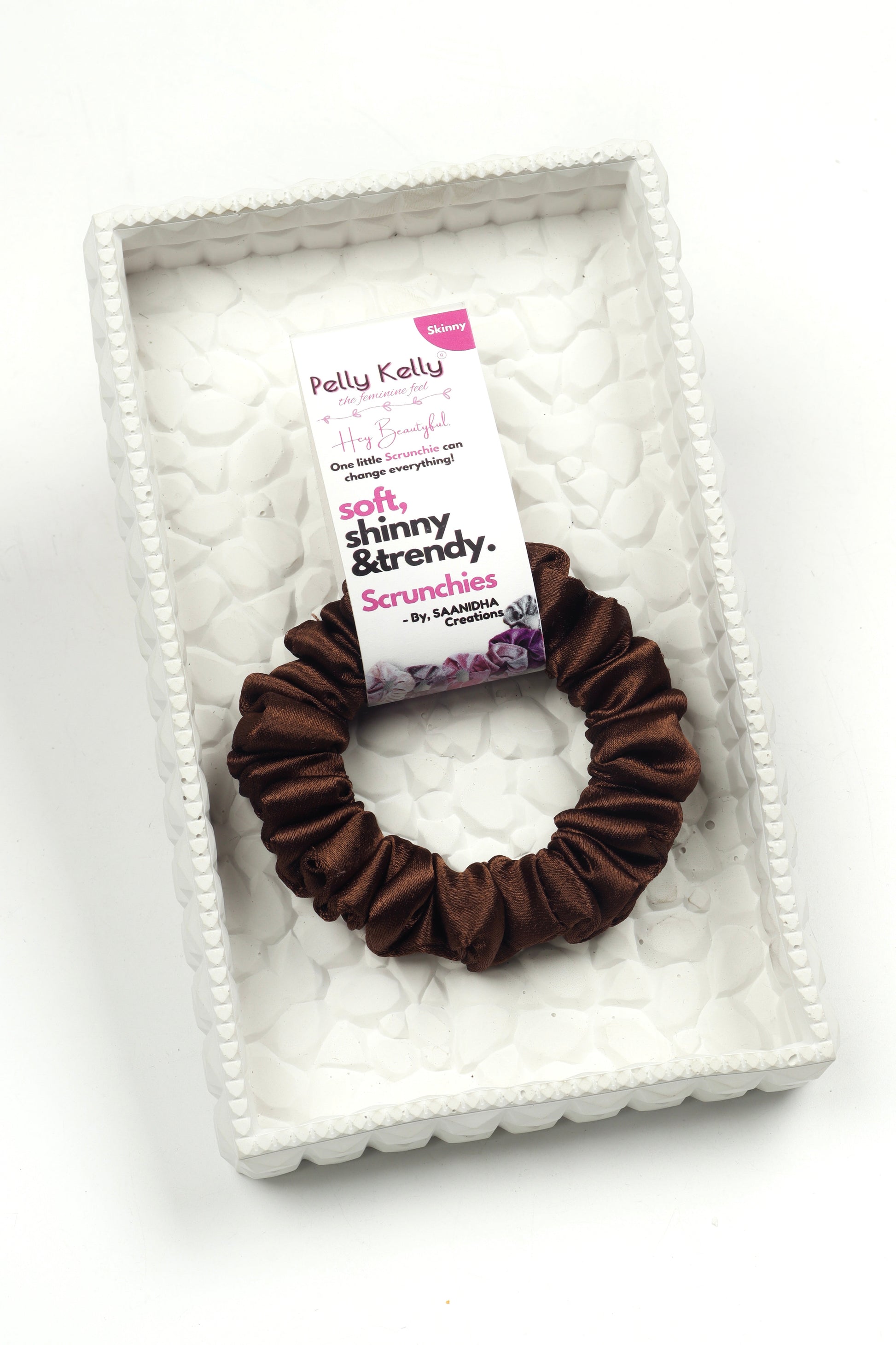 Woody Brown | Premium  Satin Scrunchies | S