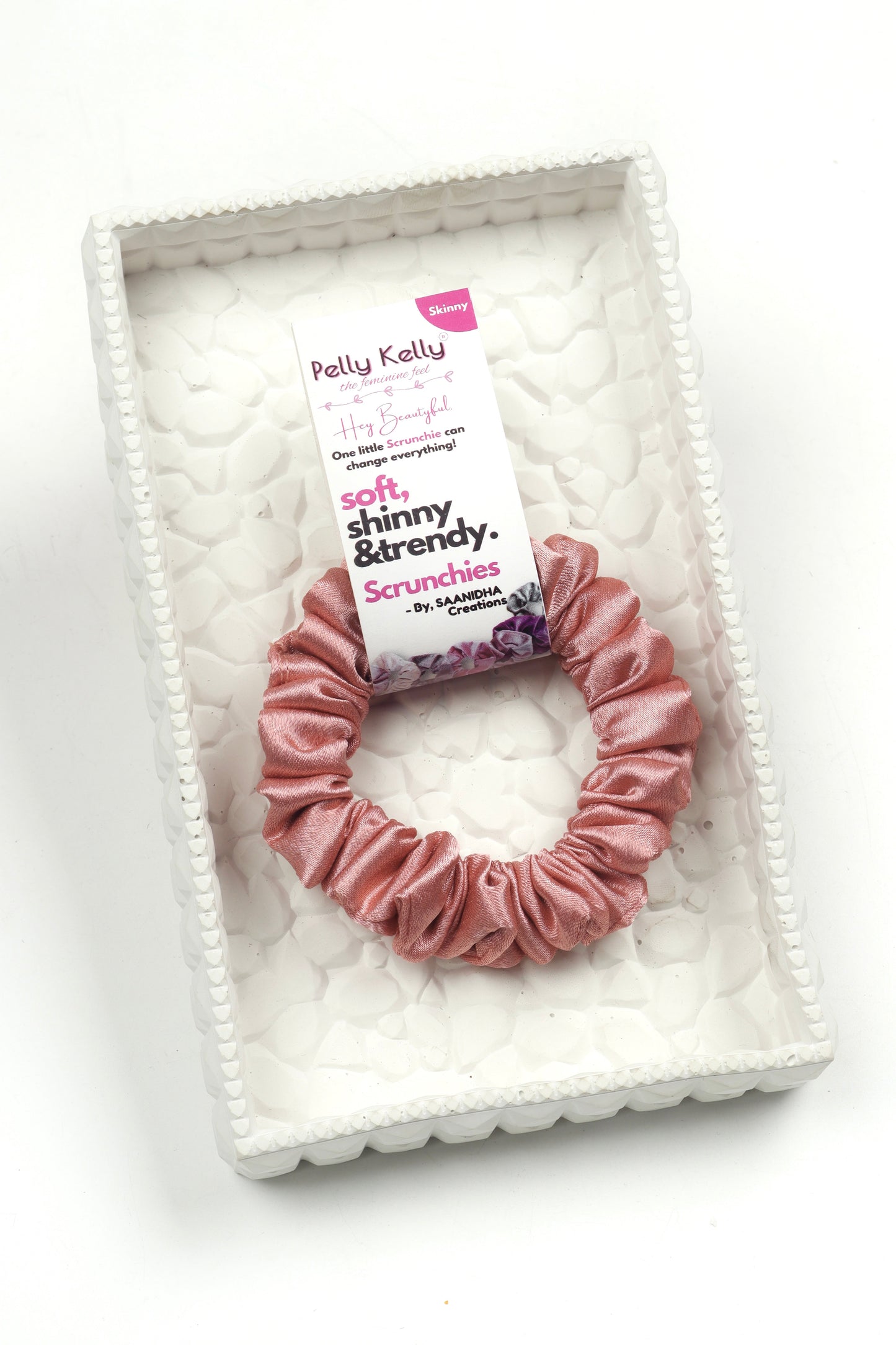 Peach Rose | Premium  Satin Scrunchies | S