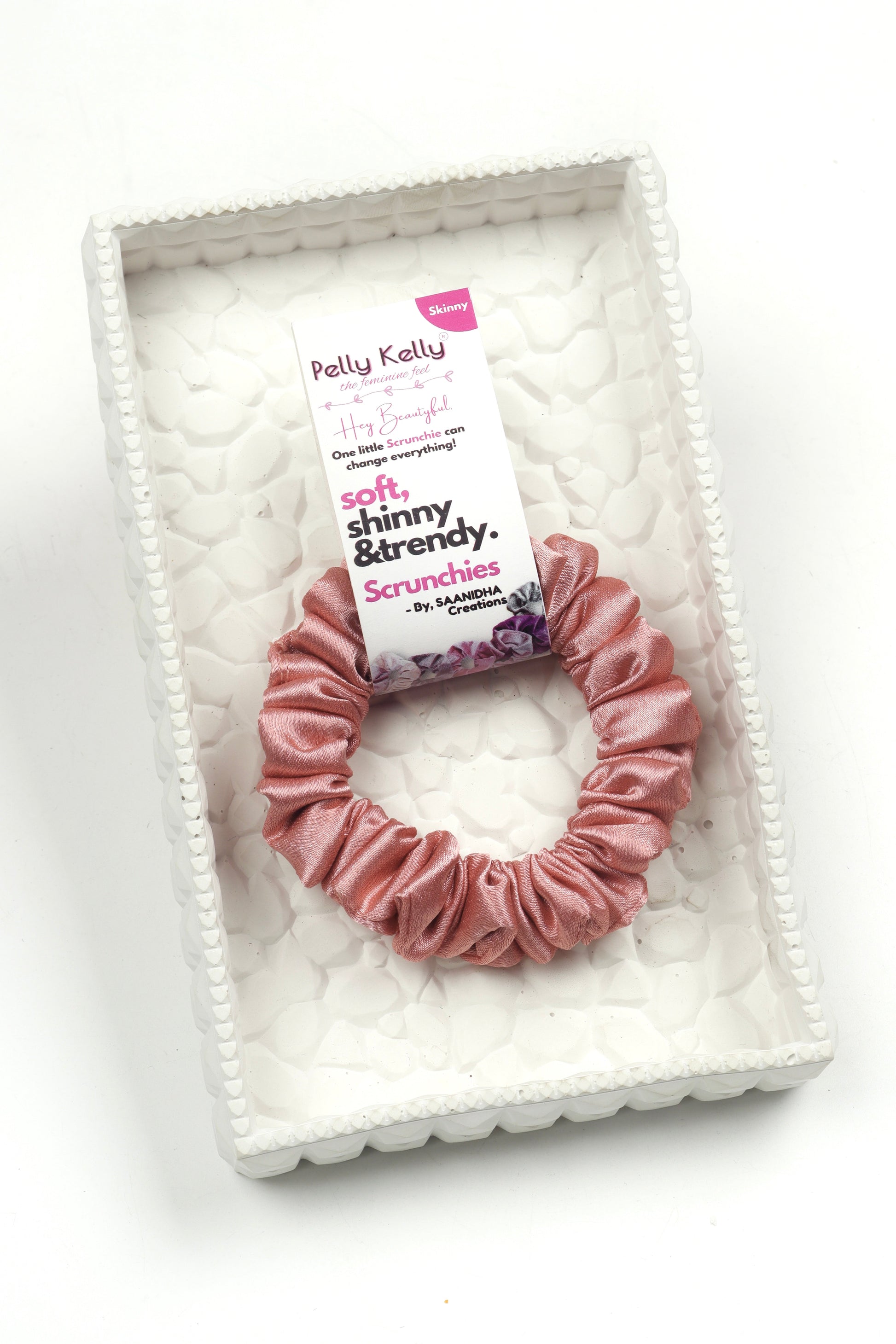 Peach Rose | Premium  Satin Scrunchies | S