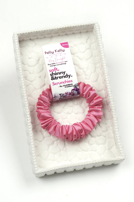 Carnation Pink | Premium  Satin Scrunchies | S