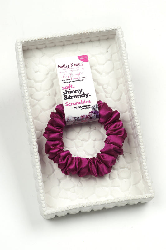 Rich Maroon | Premium Satin Scrunchies | S
