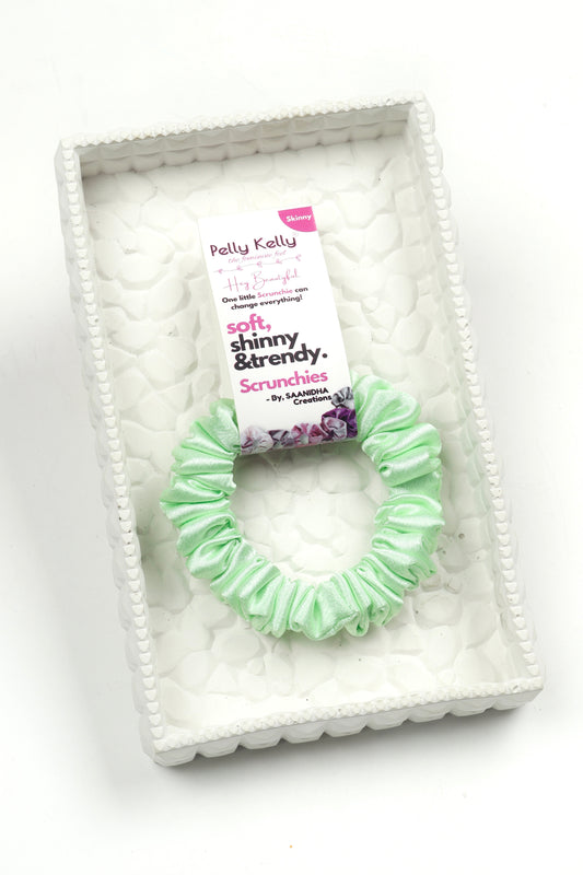 Snow Green | Premium  Satin Scrunchies | S