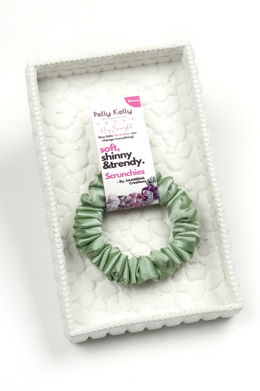 Tealish Green | Premium  Satin Scrunchies | S