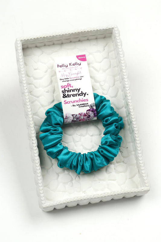 Surfie Green | Premium  Satin Scrunchies | S