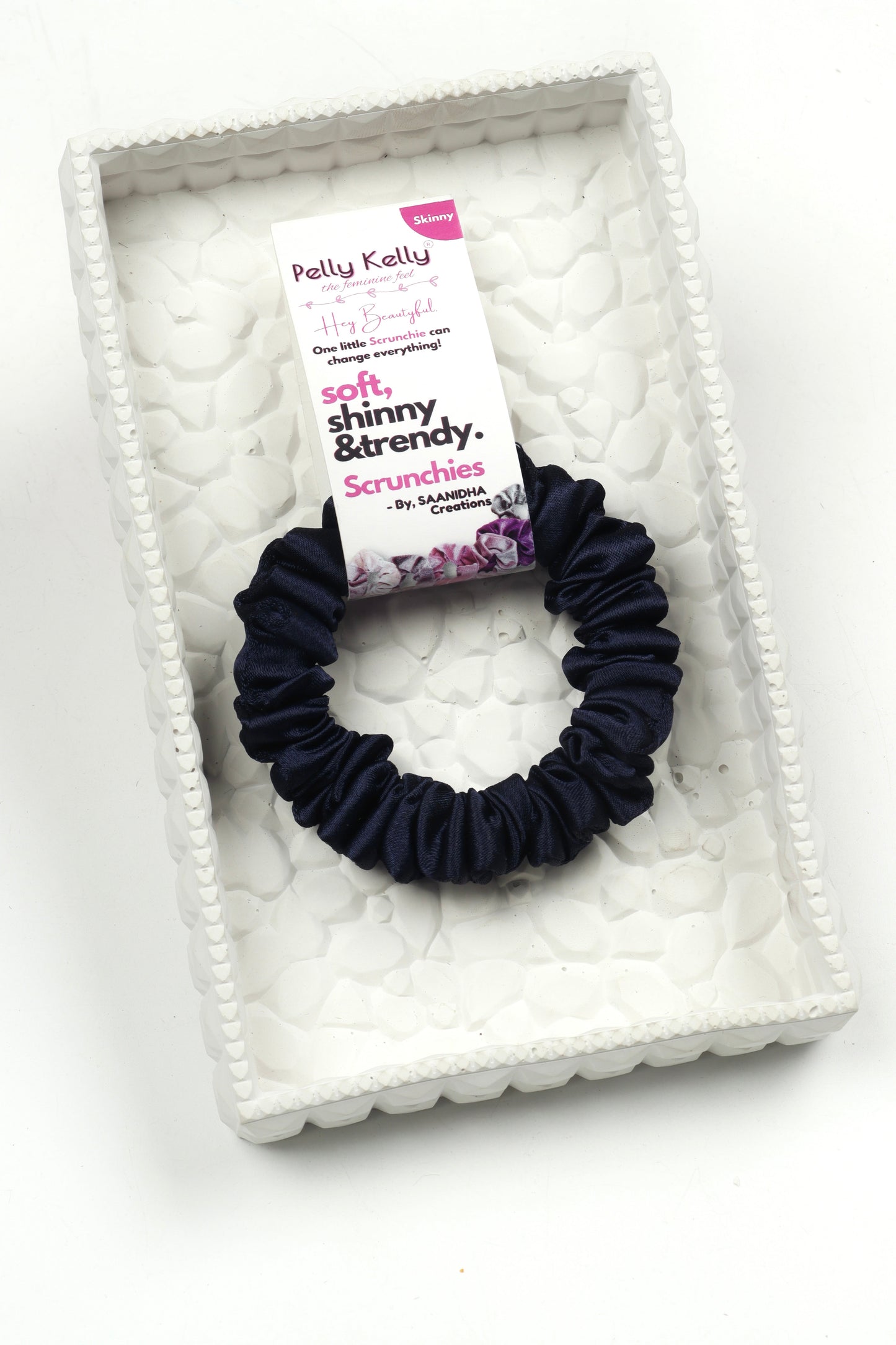 Navy Blue | Premium Satin Scrunchies | S