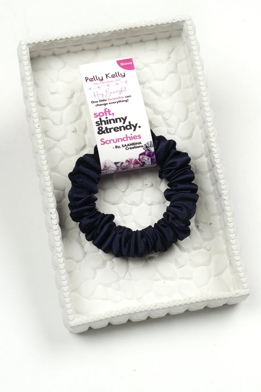 Navy Blue | Premium Satin Scrunchies | S