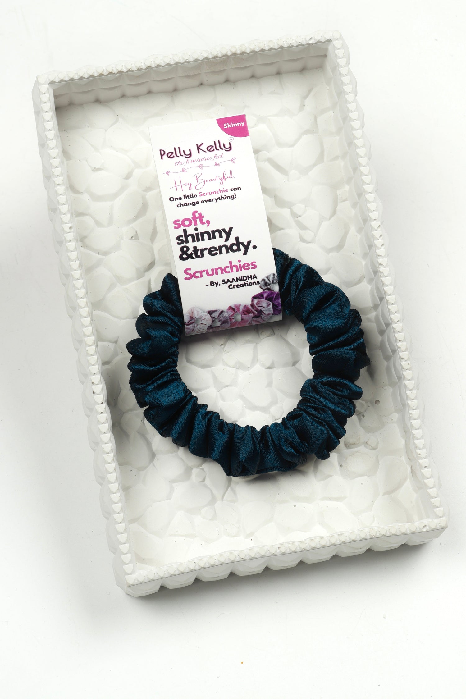 Dark Blue Grey | Premium  Satin Scrunchies | S