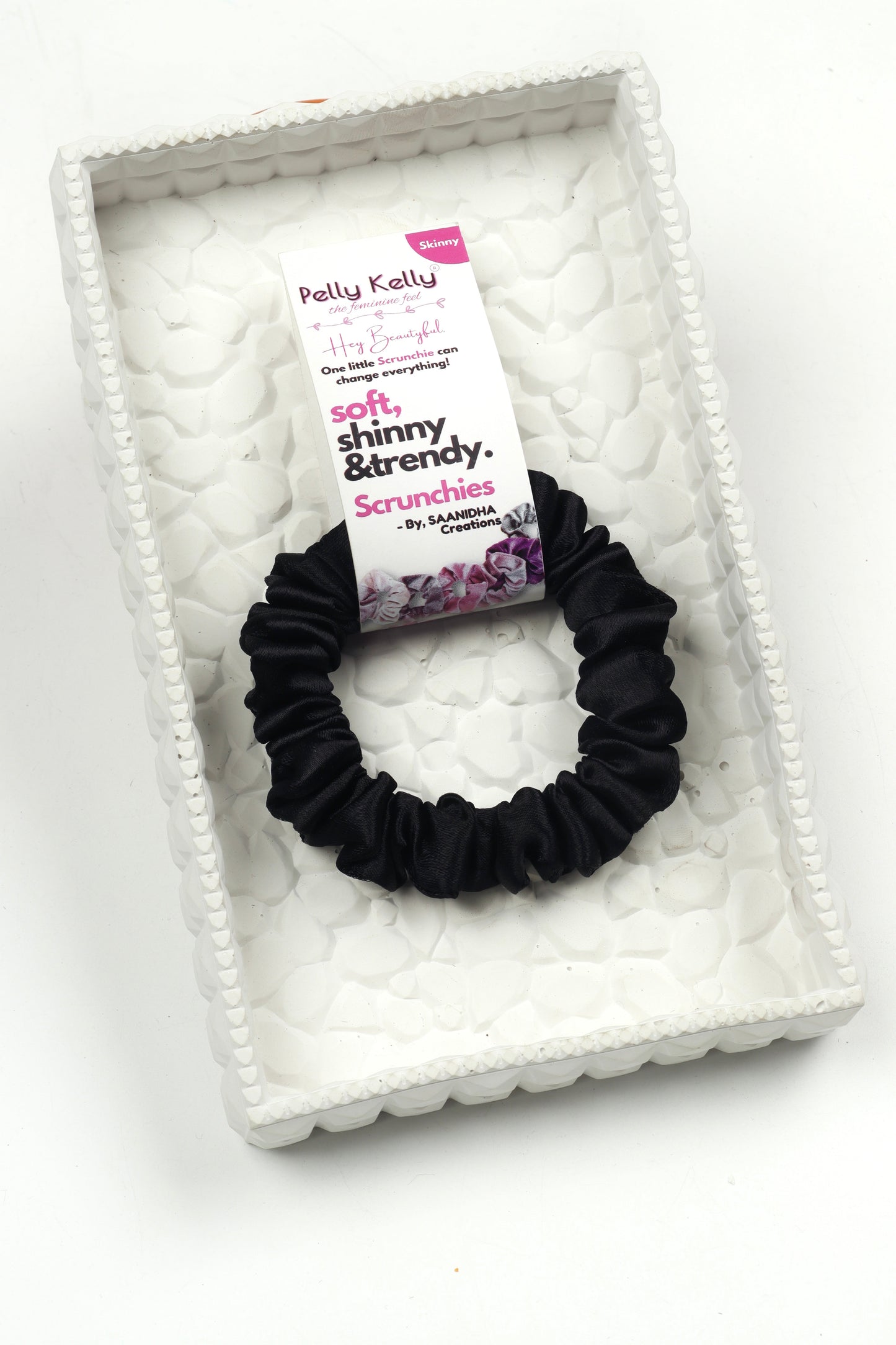 Black | Premium  Satin Scrunchies | S