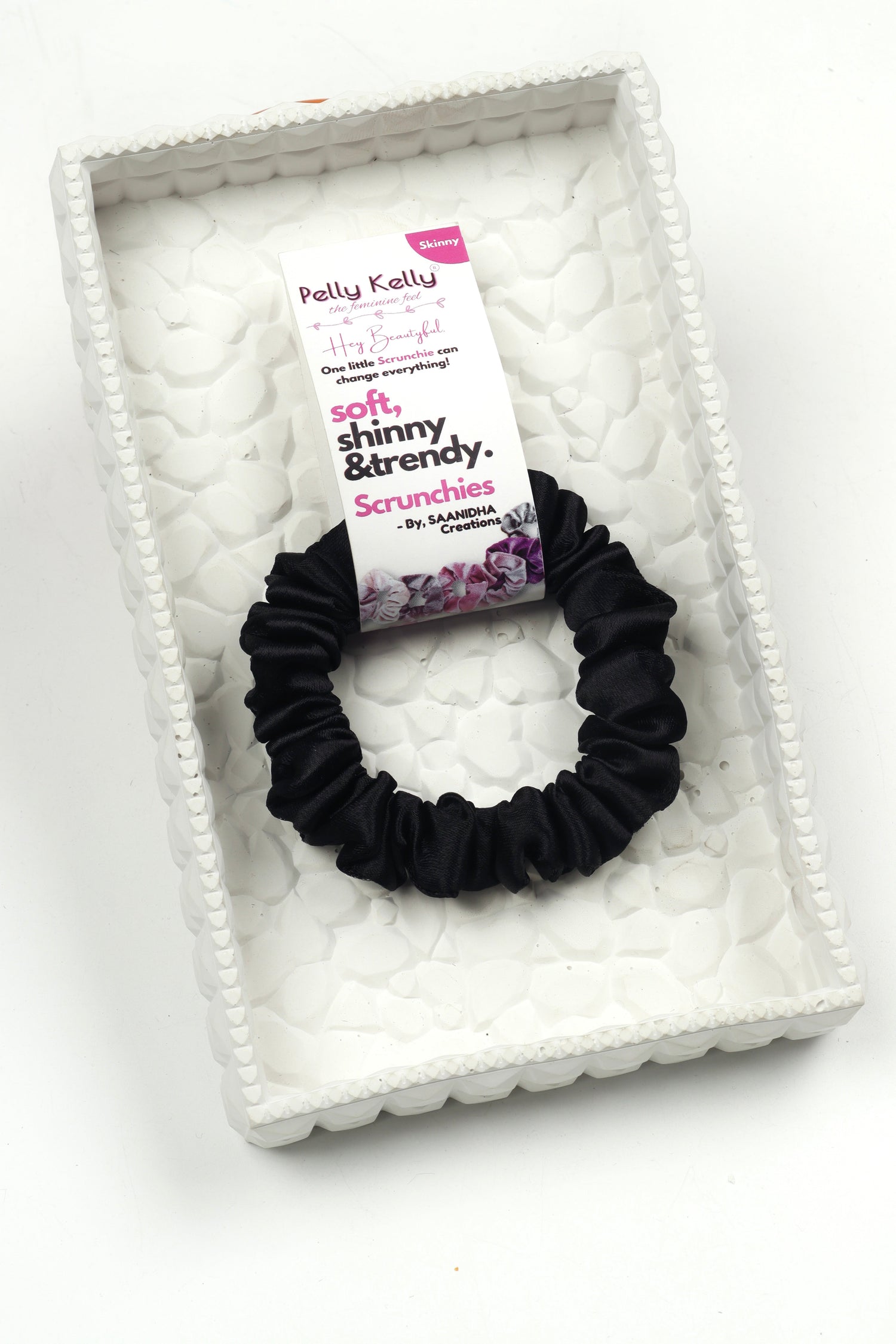 Black | Premium  Satin Scrunchies | S