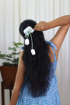 White |Tulip Scrunchies
